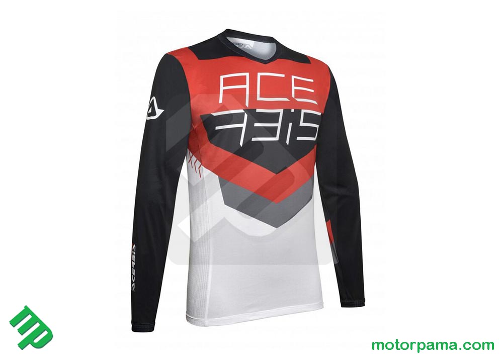 Maglia Acerbis MX Track Nero / Rosso