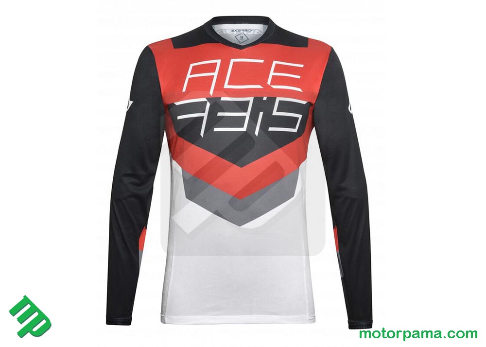 Maglia Acerbis MX Track Nero / Rosso - immagine 2