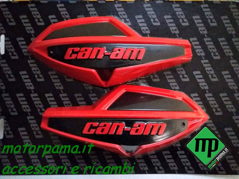 Coppia cover / plastiche paramani rosso - nero per atv Can-am - immagine 2