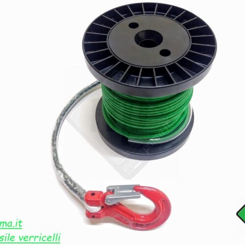 Cavo tessile verde Speciale con gancio 18 metri