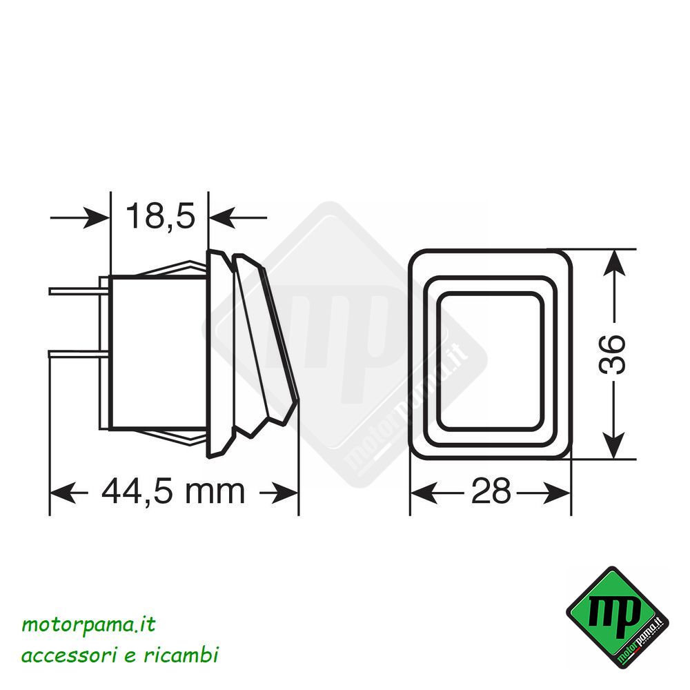 Interruttore impermeabile con spia a Led - 12/24V - Blu - immagine 2