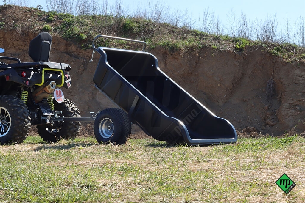 Rimorchio per ATV da giardino 680 Nero, 2 ruote - immagine 4