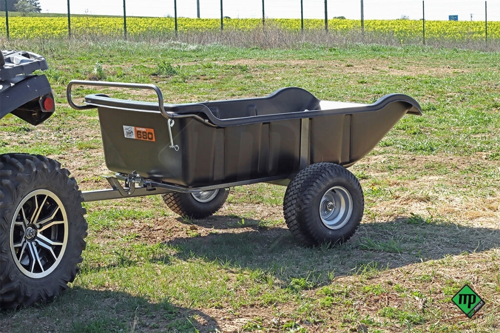Rimorchio per ATV da giardino 680 Nero, 2 ruote - immagine 5