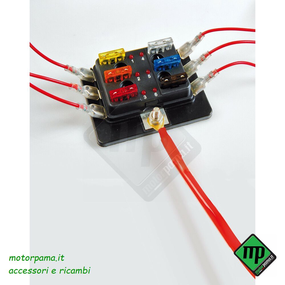 Fuse Block, scatola portafusibili, 1 entrata - 6 uscite, 12/24V - immagine 5