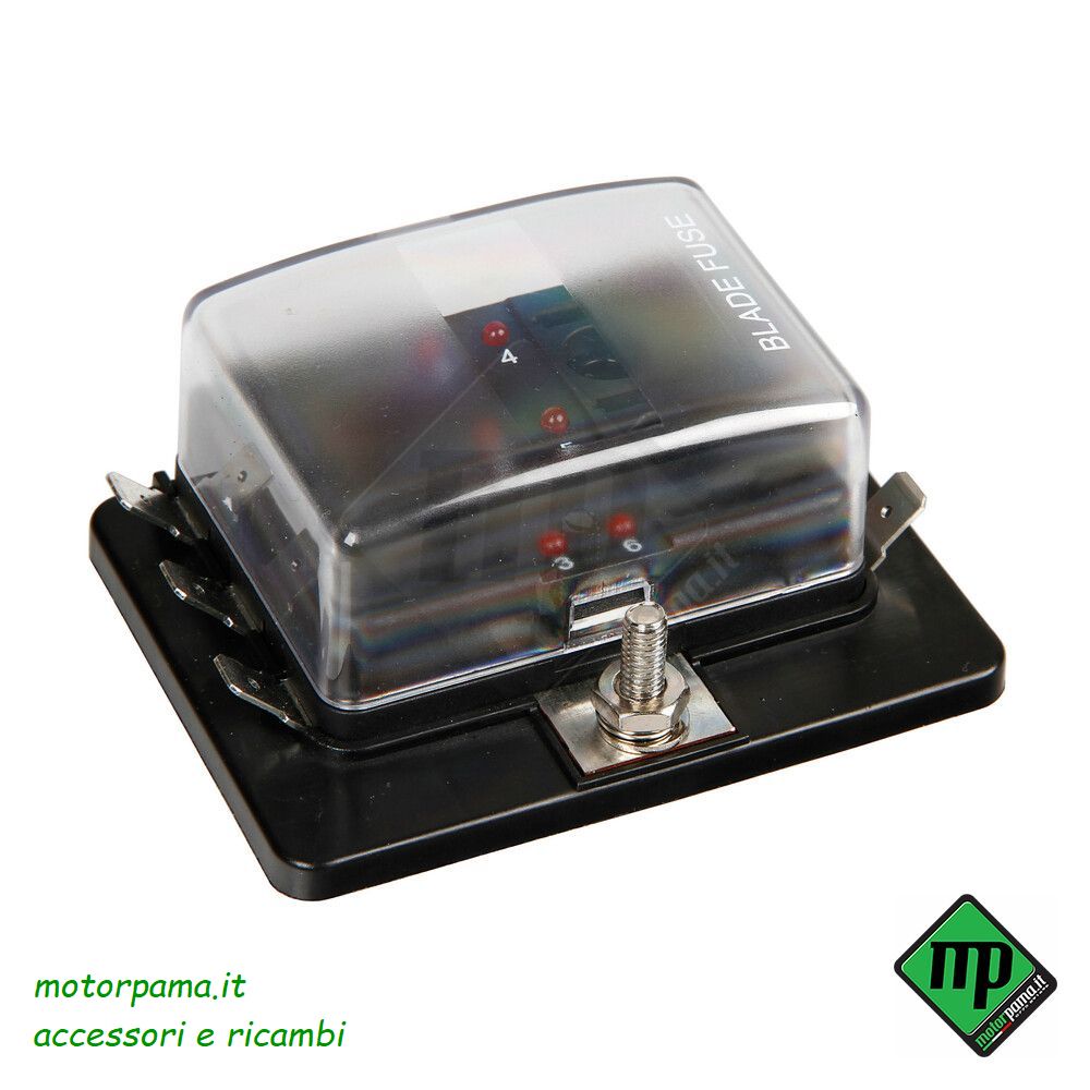 Fuse Block, scatola portafusibili, 1 entrata - 6 uscite, 12/24V - immagine 2