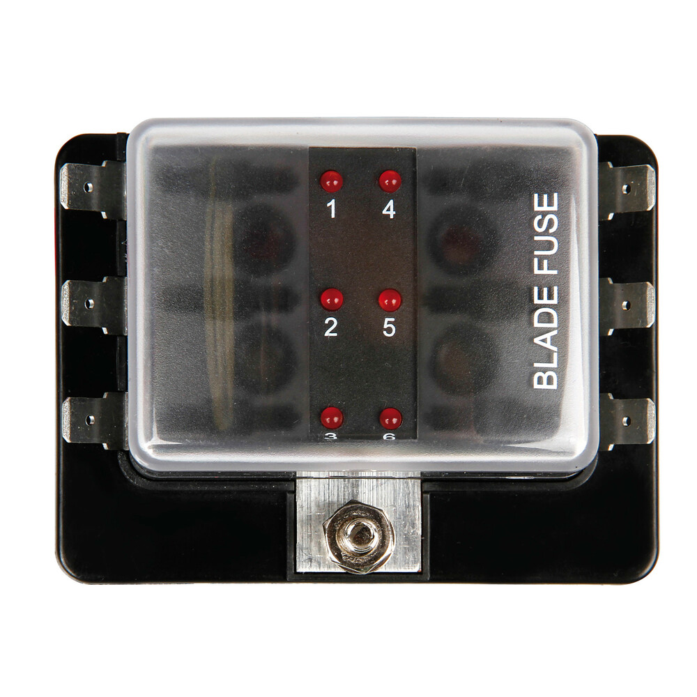 Fuse Block, scatola portafusibili, 1 entrata - 6 uscite, 12/24V