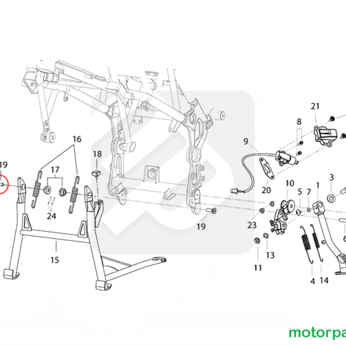 Bullone cavalletto centrale originale Benelli TRK
