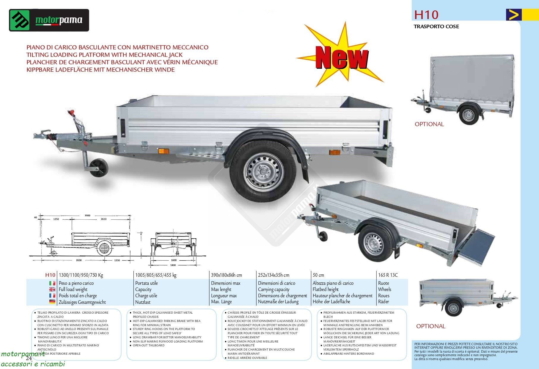 Carrello cresci H10 basculante
