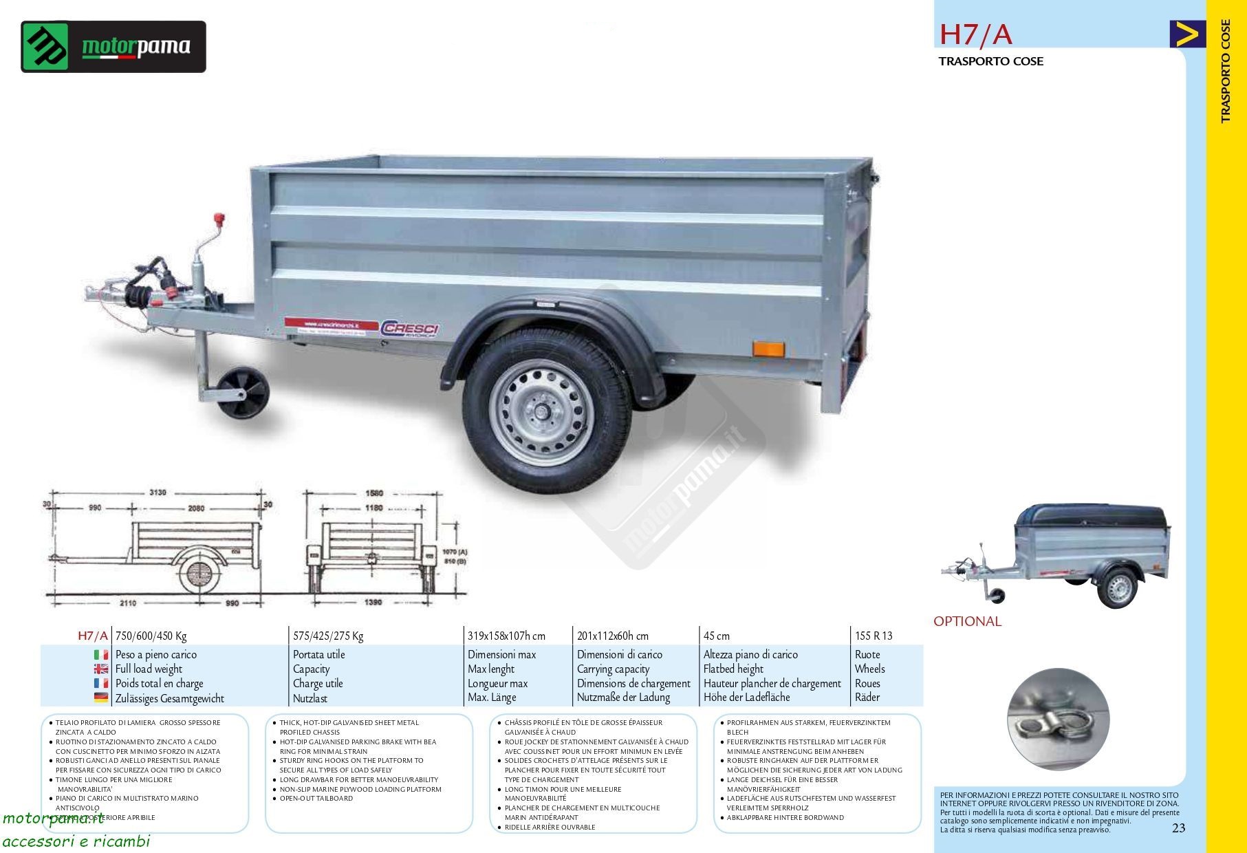 Carrello cresci H7A