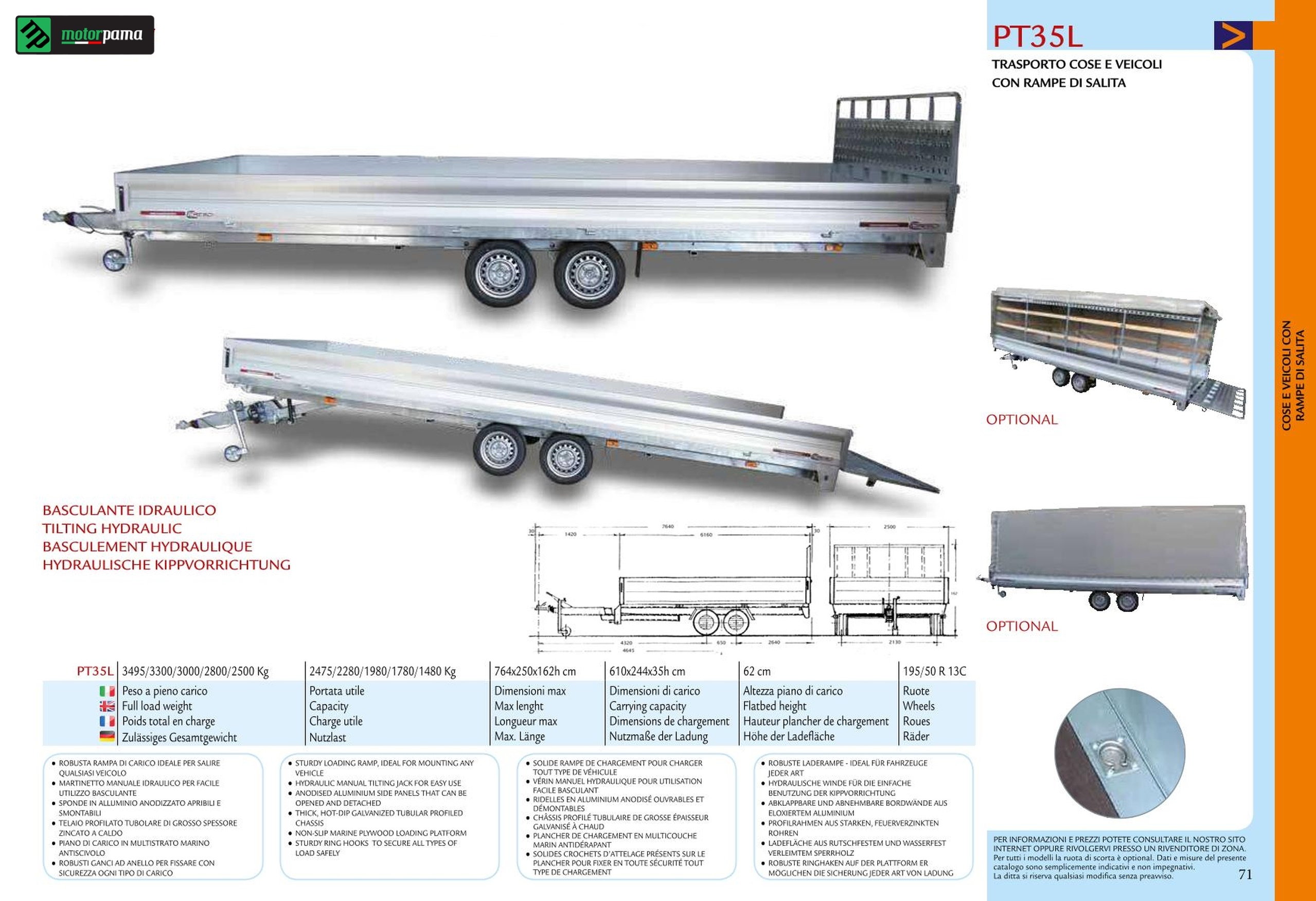 Carrello Cresci rimorchi PT35L