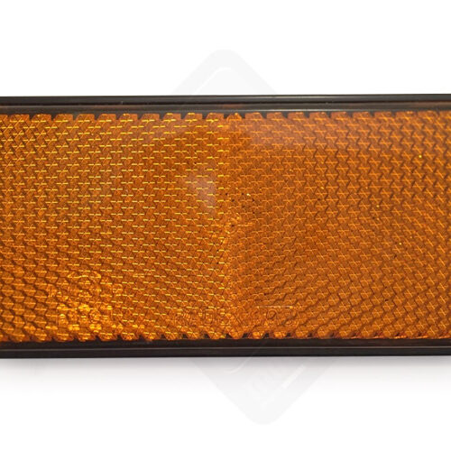 Catadiottro adesivo rettangolo arancio per rimorchi e carrelli