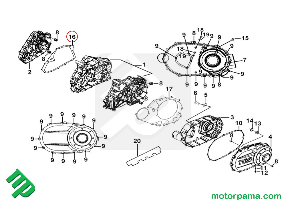 Guarnizione carter motore lato volano originale TGB Trget / Blade 400 - 425 - 500 - 525 - immagine 2