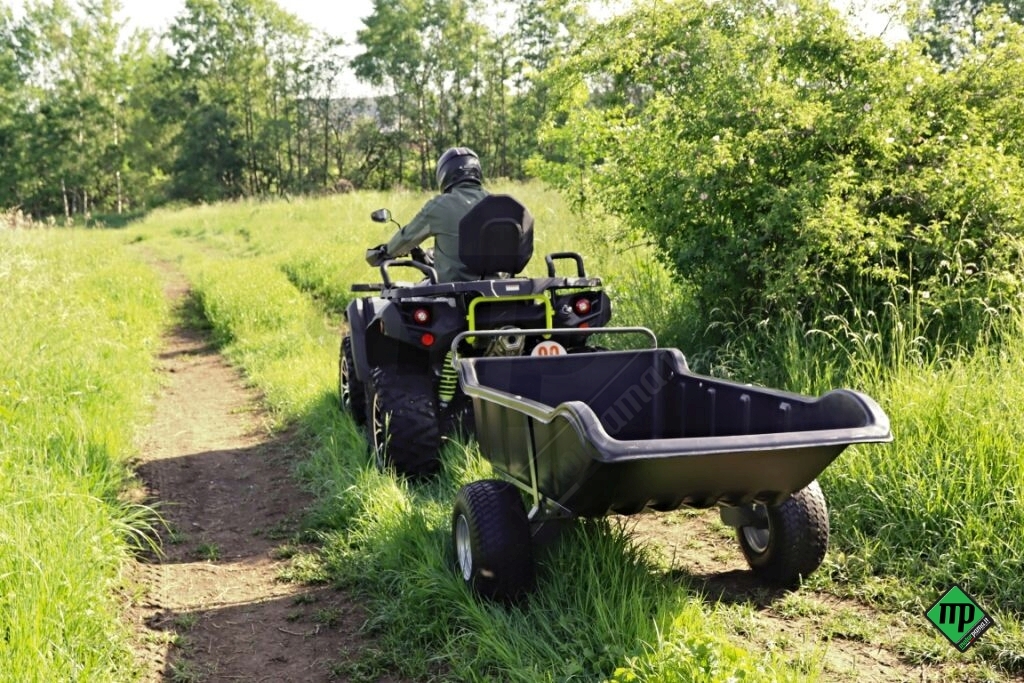 Rimorchio per ATV da giardino 680 Nero, 2 ruote - immagine 8