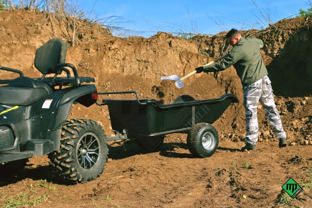 Rimorchio per ATV da giardino 680 Nero, 2 ruote - immagine 9