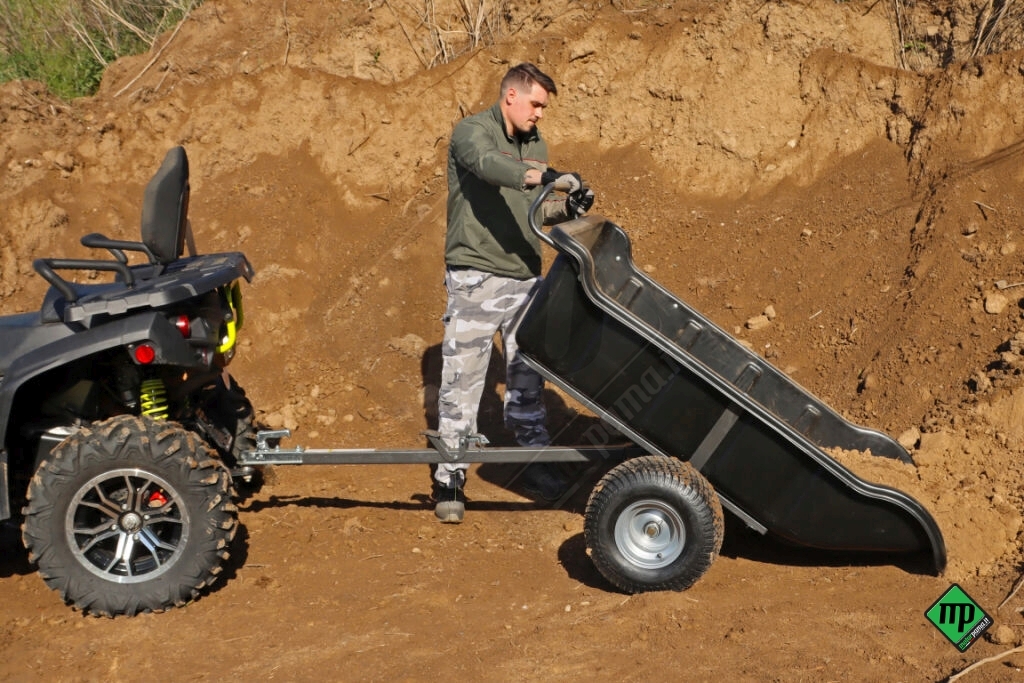 Rimorchio per ATV da giardino 680 Nero, 2 ruote - immagine 10
