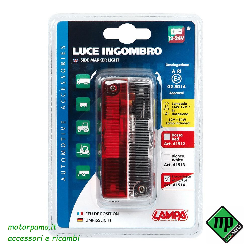 Luce ingombro, 12/24V - Bianco/Rosso - immagine 3