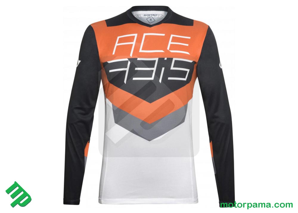 Maglia Acerbis MX Track Nero / Arancio - immagine 2