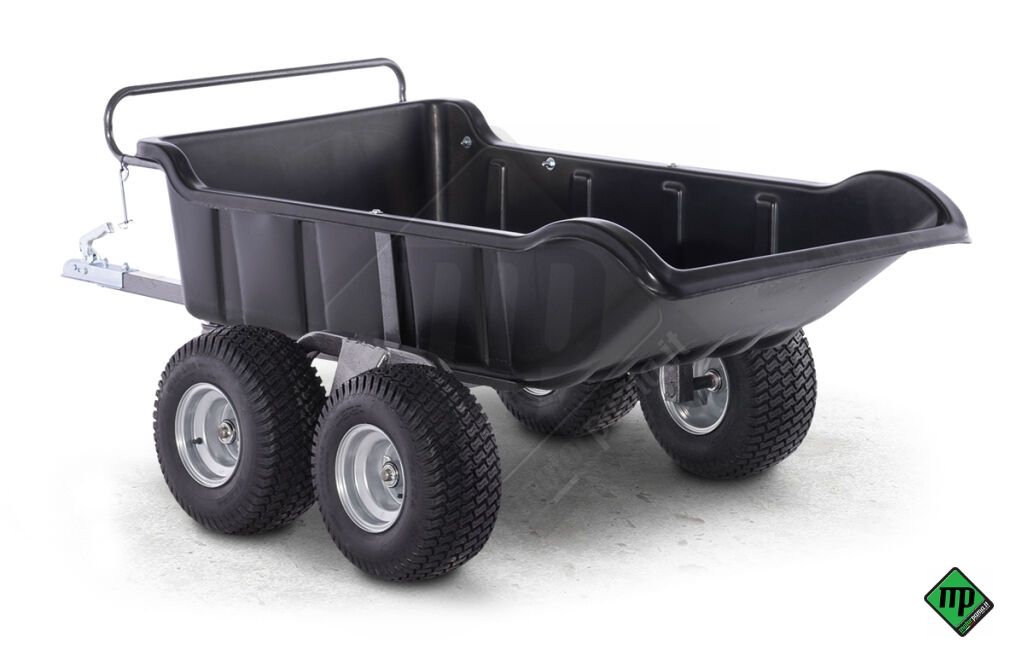 Rimorchio per ATV da giardino 680 Nero, 4 ruote