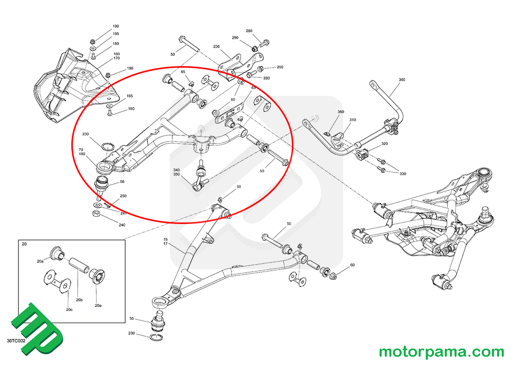 Triangolo sospensione anteriore sinistro Superiore originale Can-am Outlander / Renegade - immagine 3