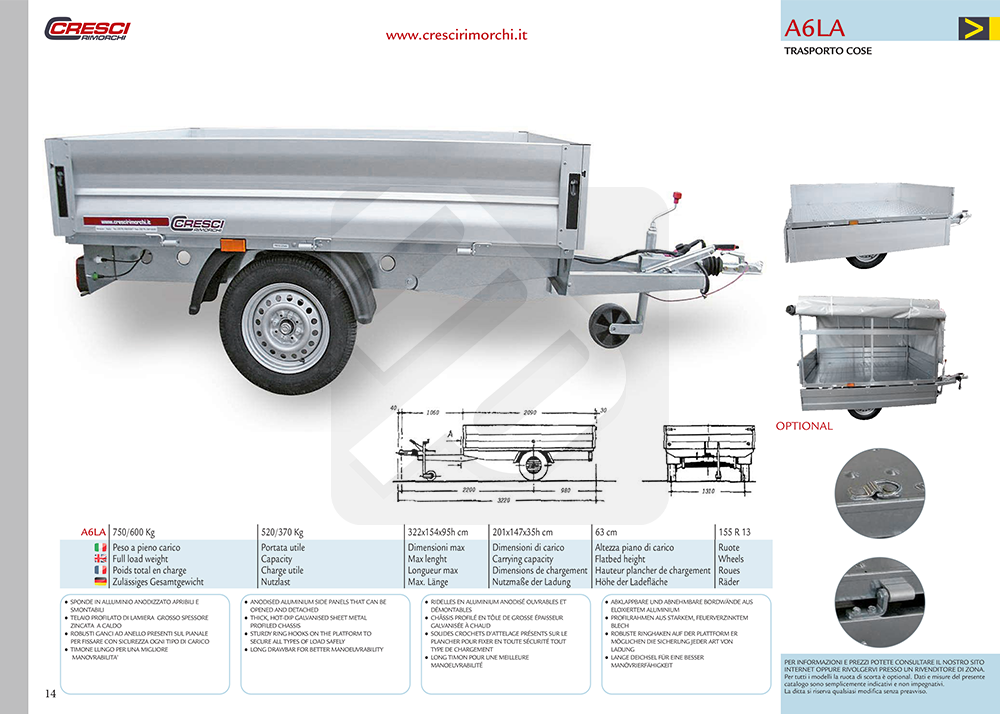 Carrello Cresci Rimorchi A6LA - immagine 3