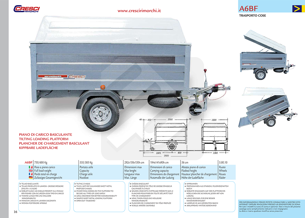 Carrello Cresci Rimorchi A6BF - immagine 4