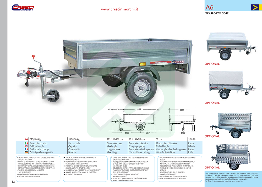 Carrello Cresci Rimorchi A6 - immagine 2