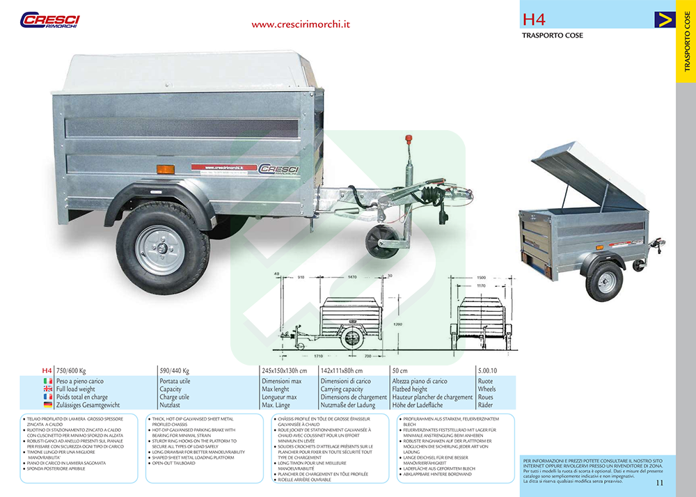 Carrello Cresci Rimorchi H4 - immagine 3