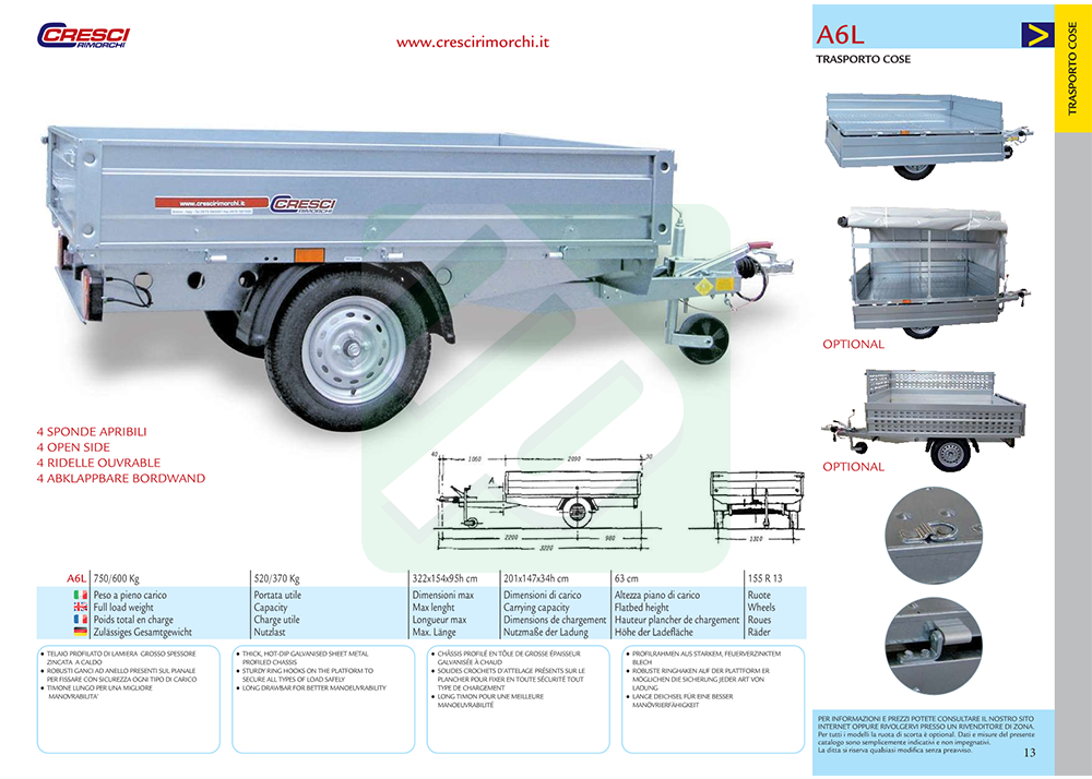 Carrello Cresci Rimorchi A6L - immagine 2