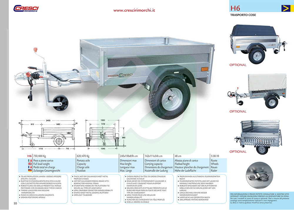 Carrello Cresci Rimorchi H6 - immagine 2