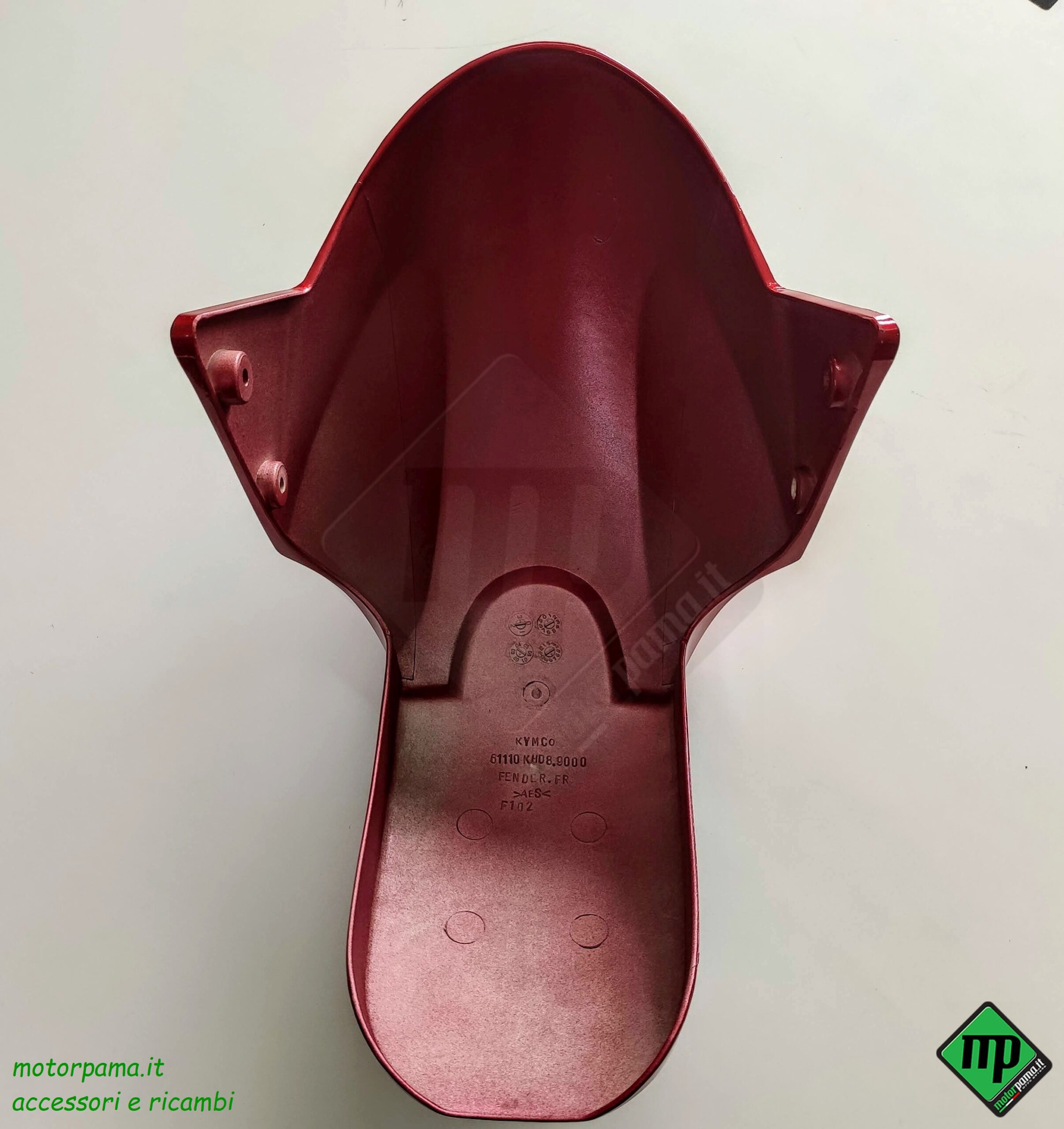 Parafango anteriore Rosso racing per Kymco Dink, B&W