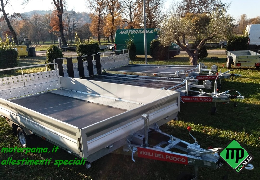 Rimorchio trasporto merci/cose, trasporto motoslitta o altro ,per corpo Vigili del Fuoco - immagine 5