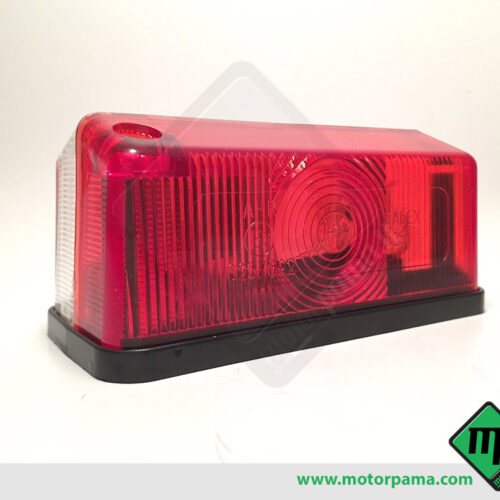 Fanalino ingombro laterale bianco e rosso per carrello