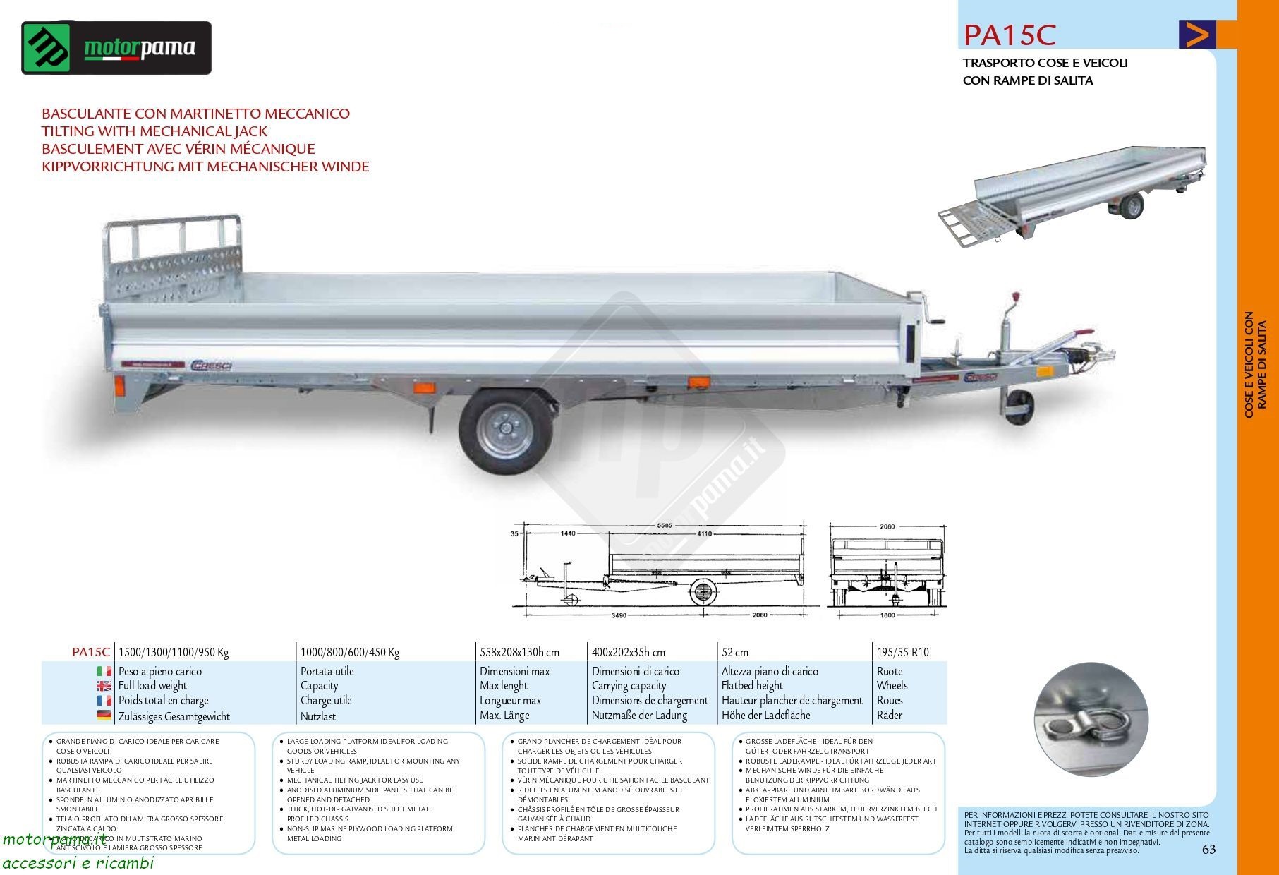 Carrello Cresci Rimorchi PA15C - immagine 3