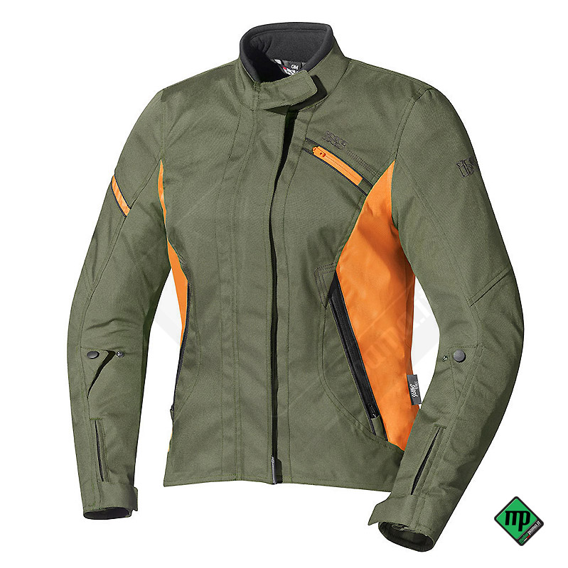 Taglia L - Giacca moto donna Alana Ixs cachi-arancio