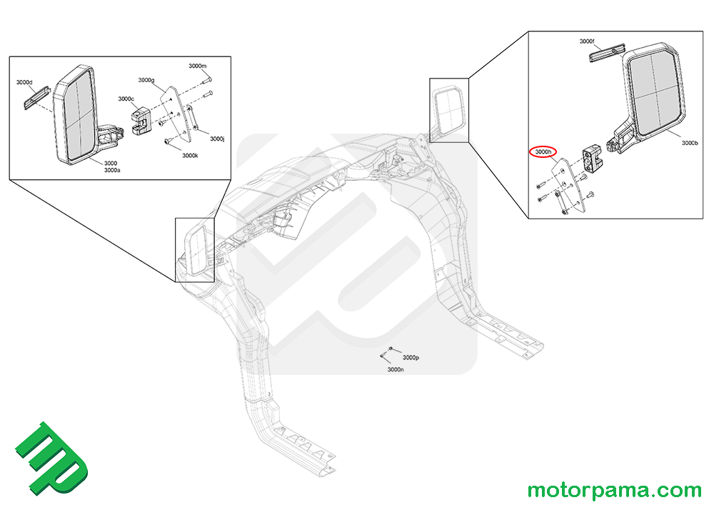 Supporto per specchietto destro RH originale Can-Am Traxter - immagine 3