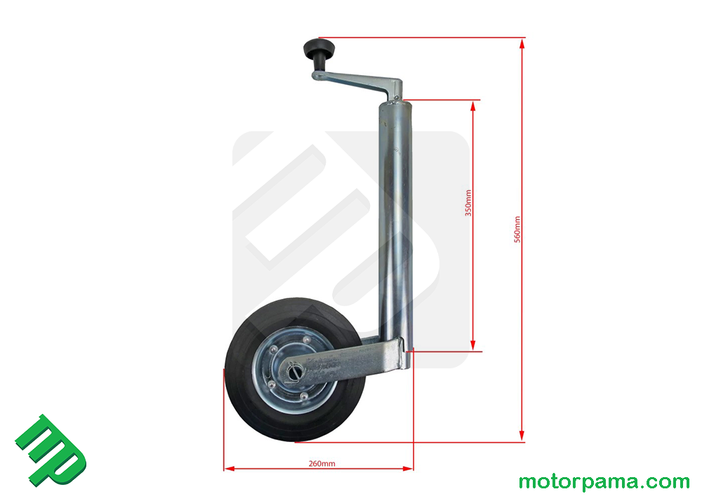 Ruotino girevole da 48mm per rimorchio - immagine 2