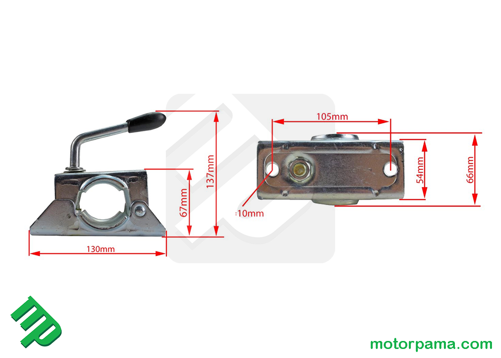 Supporto ruotino da 48 mm compreso di manetta - immagine 2