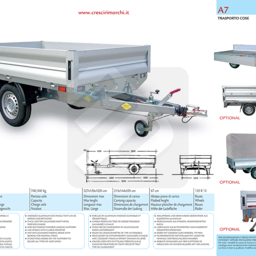Carrello cresci A7 - 750 Kg